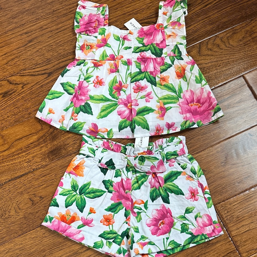 Size 2 New With Tags Floral Top and Shorts Set
